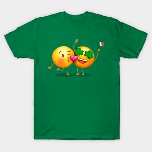 Kiss Me I'm Irish Emojis T-Shirt